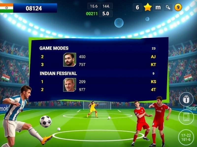 Stellar Striker gameplay screenshot showing football match